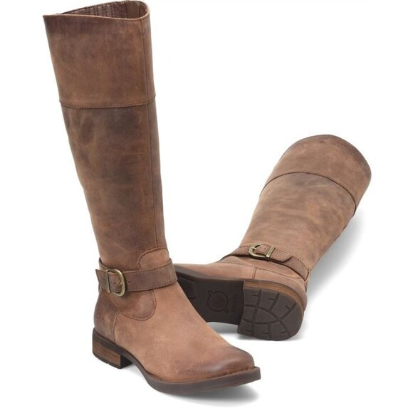 NEW Born Braydon II Knee High Riding Boots Womens 7.5 Brown Rustic Barn - Picture 1 of 10